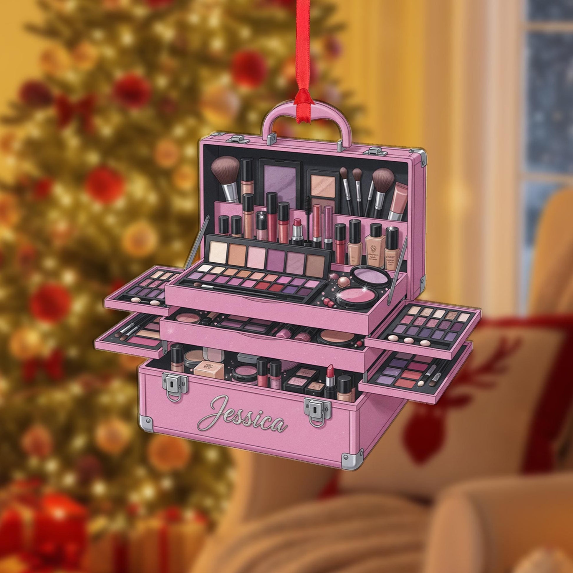Personalized Makeup Ornament – Cosmetic Case Christmas Decoration