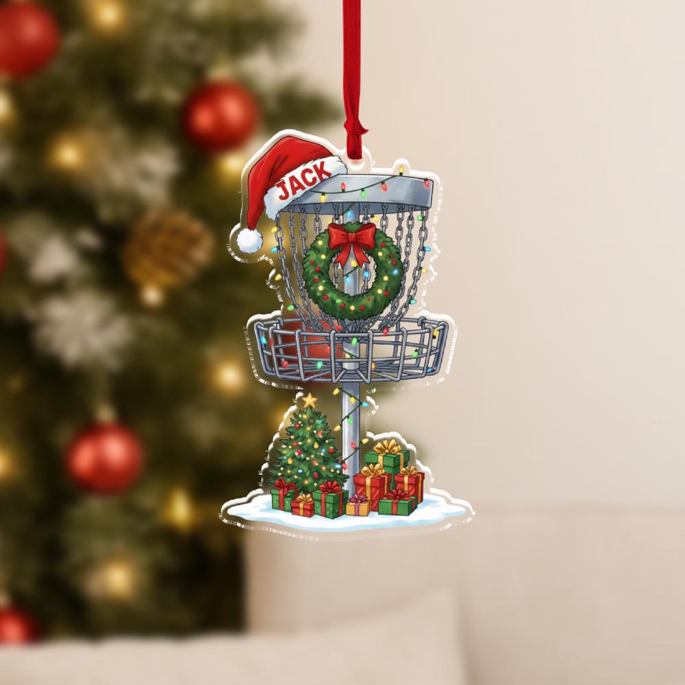 Custom Hologram Disc Golf Christmas Ornament