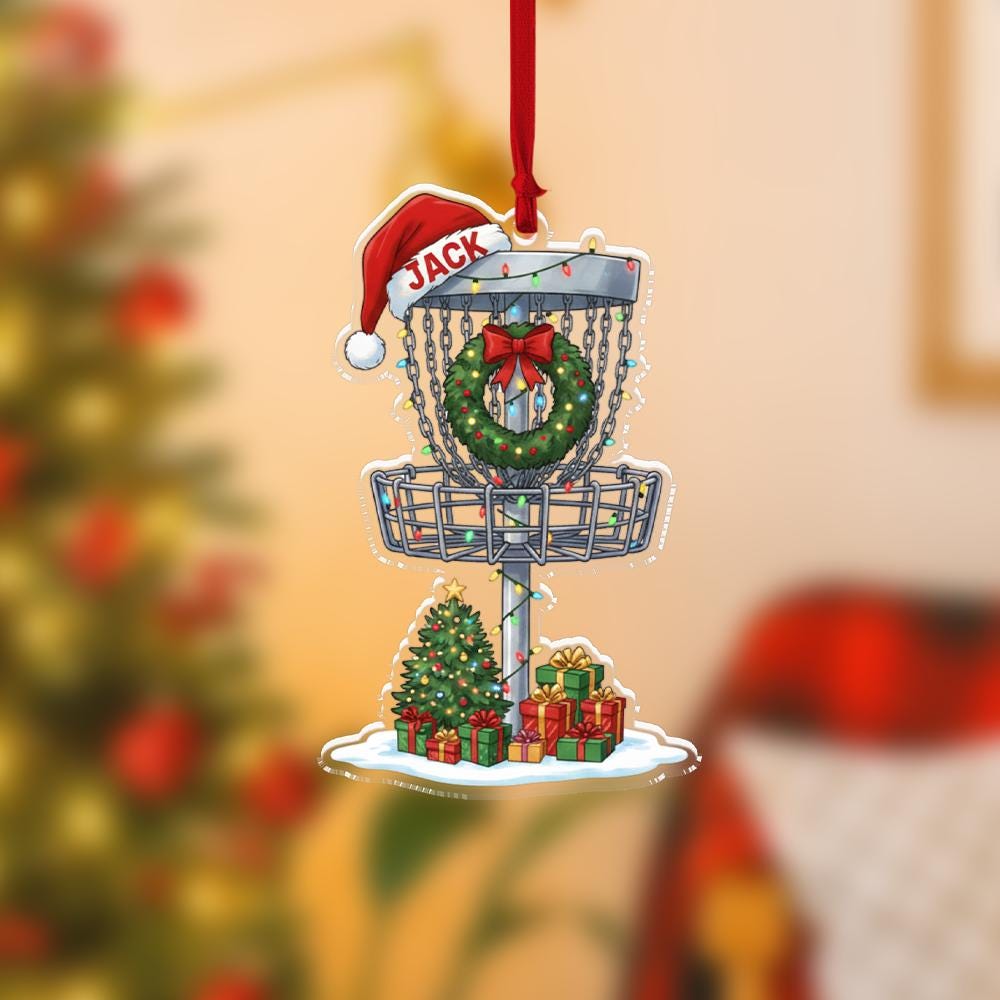 Custom Hologram Disc Golf Christmas Ornament