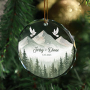 Custom Glass Ornament with Name and Date | Mountain and Dove Personalized Christmas Tree Decoration