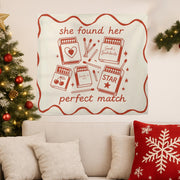 Custom Matchbox Tapestry with Text – Personalized Wall Hanging for Wedding or Bachelorette Party
