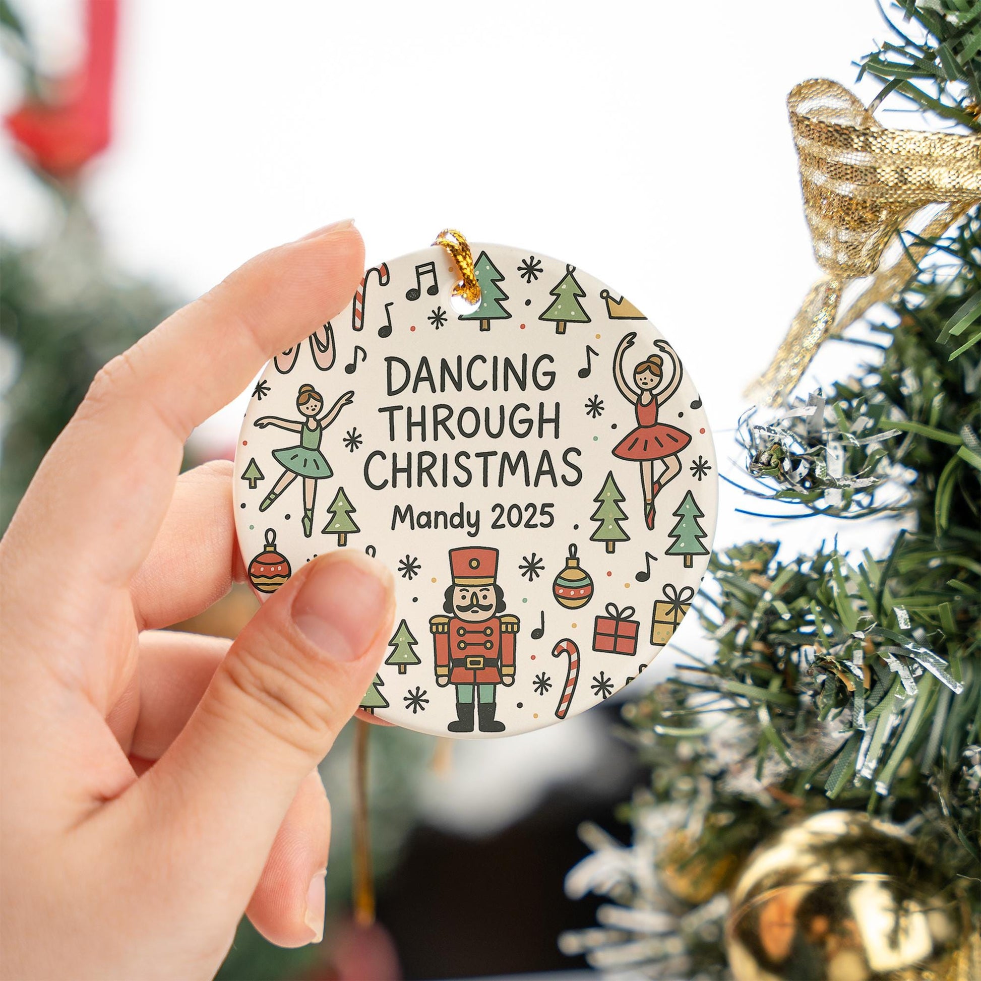 Personalized Ballerina Christmas Ornament, Nutcracker Ballet Dancer Gift
