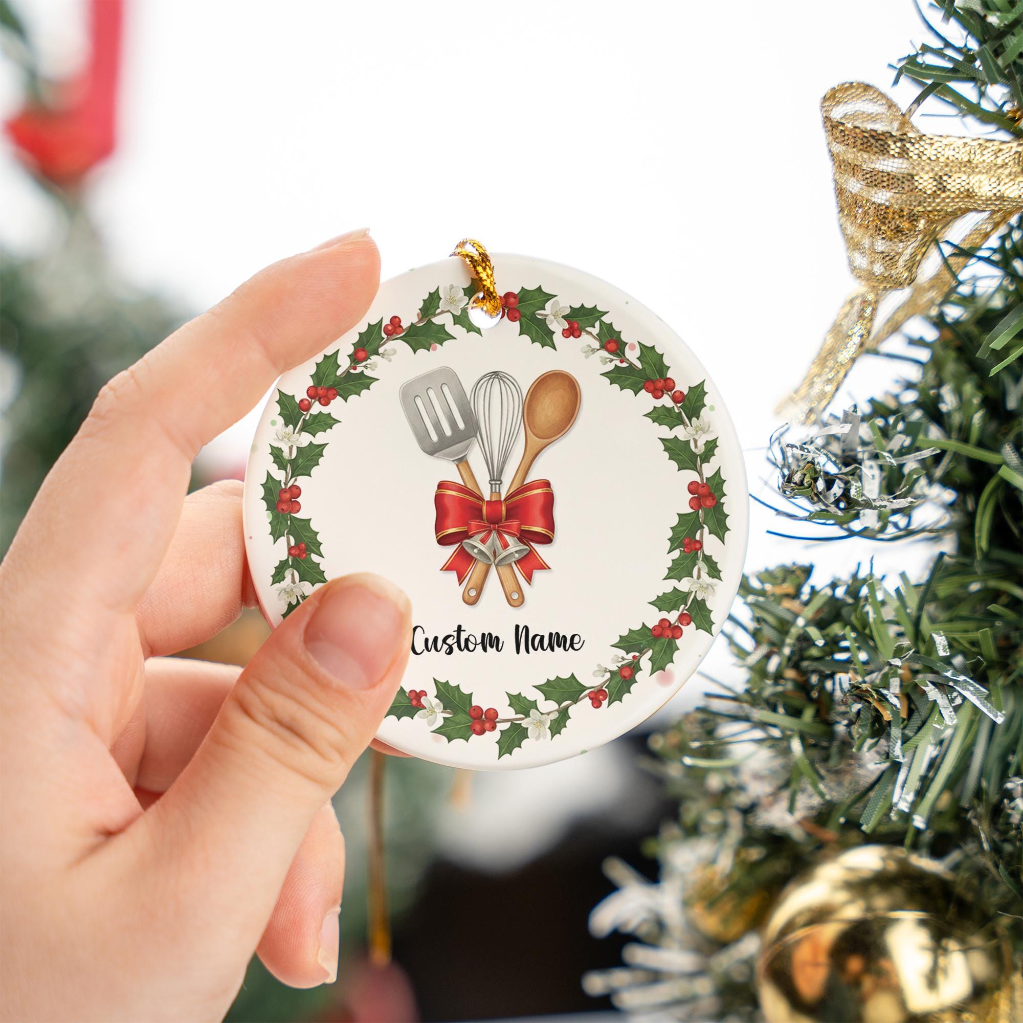 Personalized Baker Christmas Ornament - Custom Chef Kitchen Utensil Gift