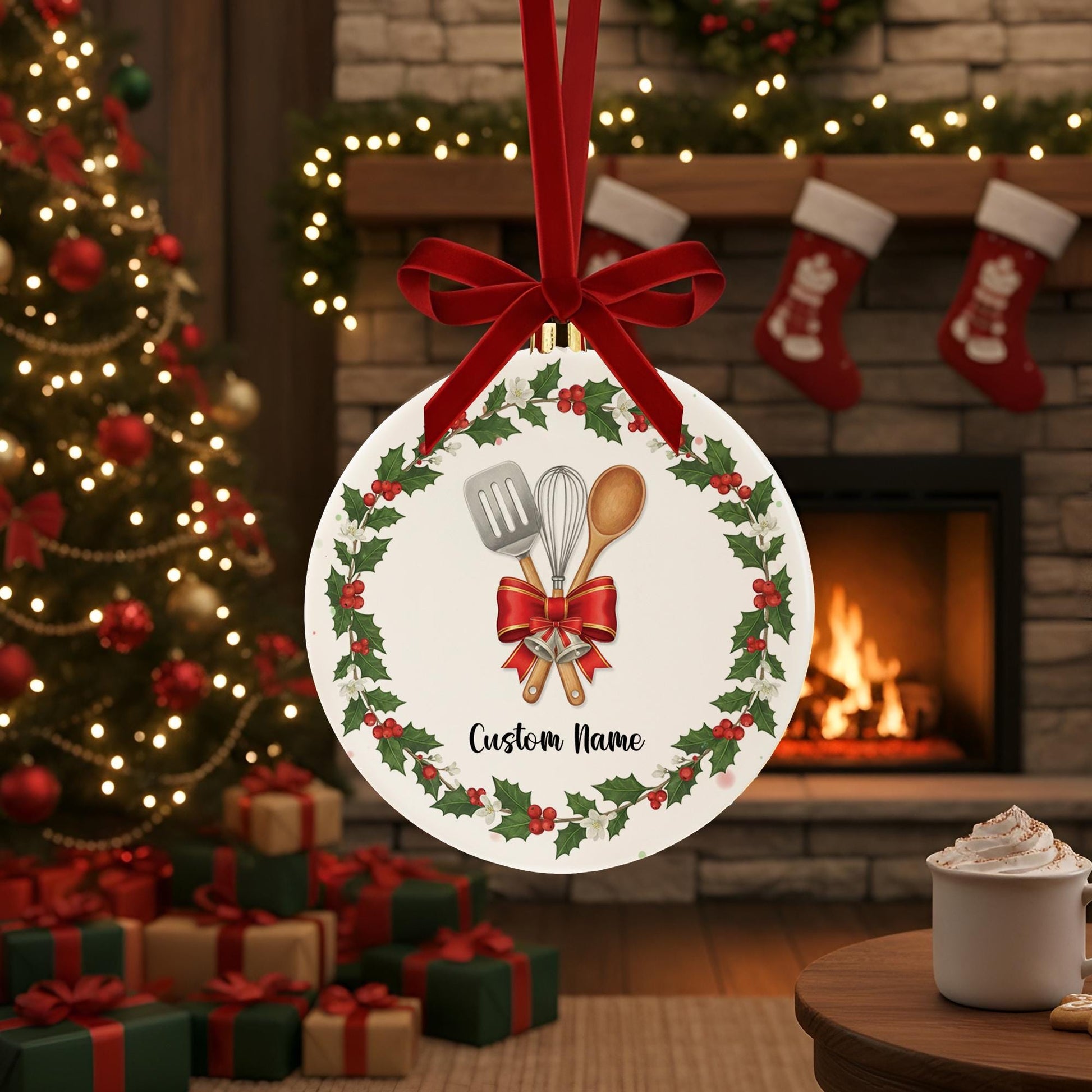 Personalized Baker Christmas Ornament - Custom Chef Kitchen Utensil Gift