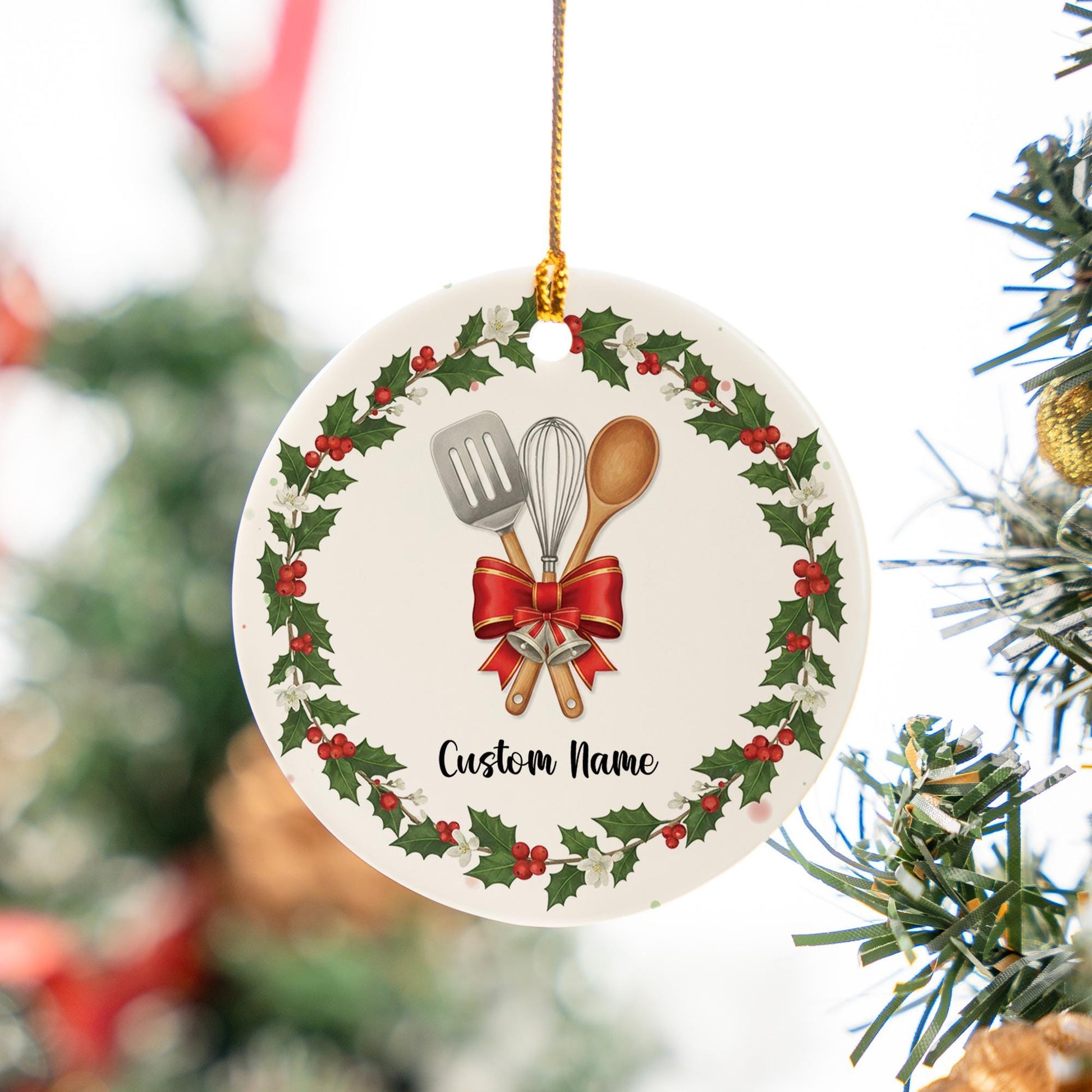 Personalized Baker Christmas Ornament - Custom Chef Kitchen Utensil Gift