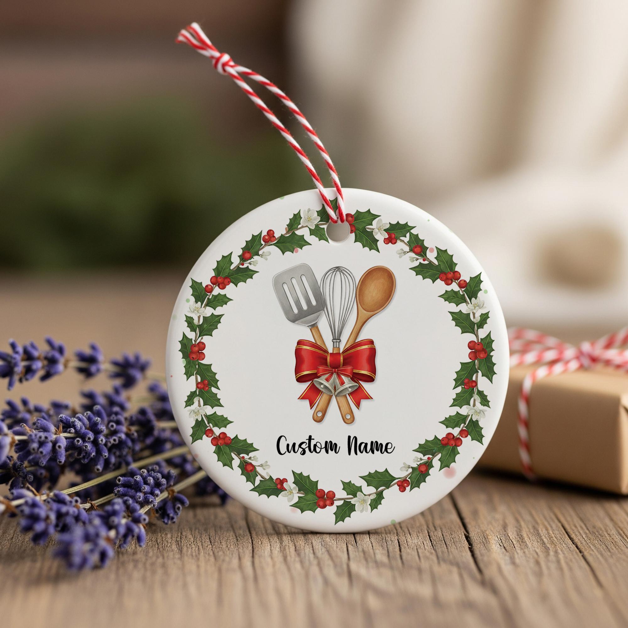 Personalized Baker Christmas Ornament - Custom Chef Kitchen Utensil Gift