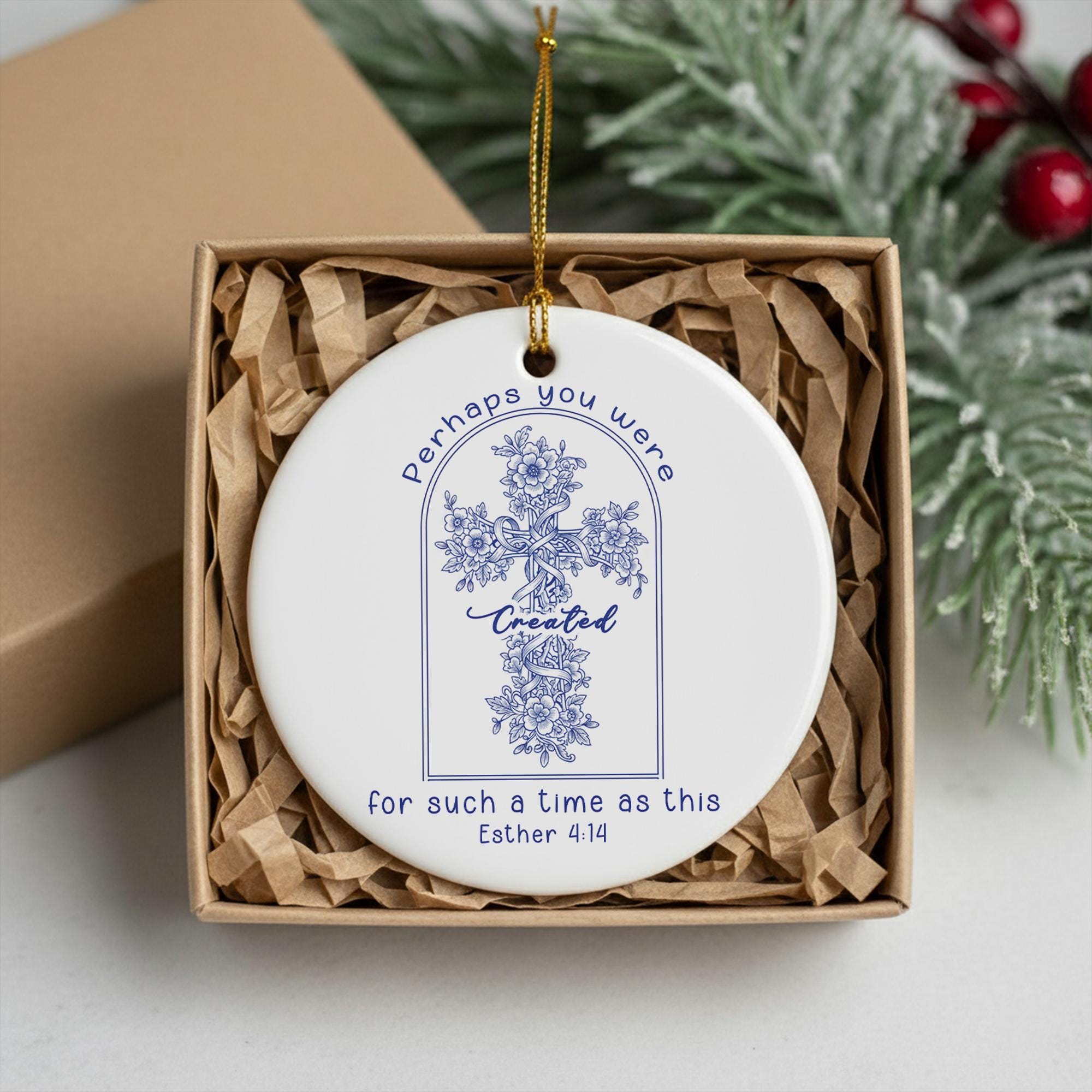 Esther 4:14 Bible Verse Ornament - Christian Gift Religious Christmas Decor