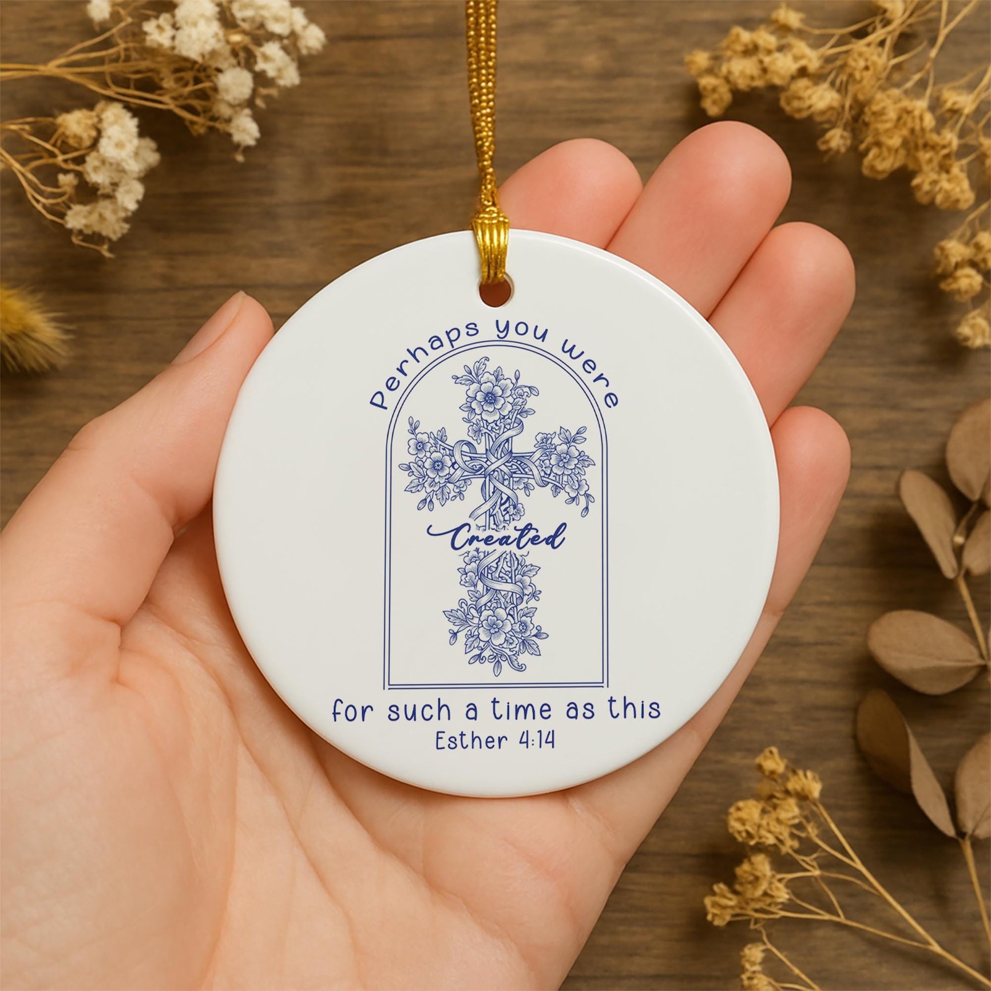Esther 4:14 Bible Verse Ornament - Christian Gift Religious Christmas Decor