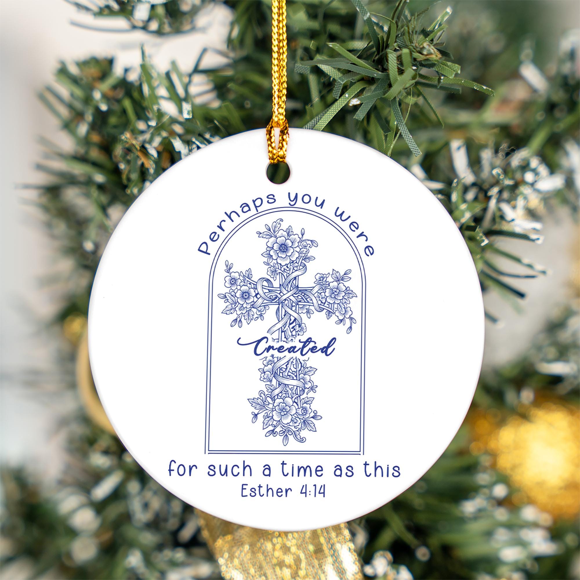 Esther 4:14 Bible Verse Ornament - Christian Gift Religious Christmas Decor