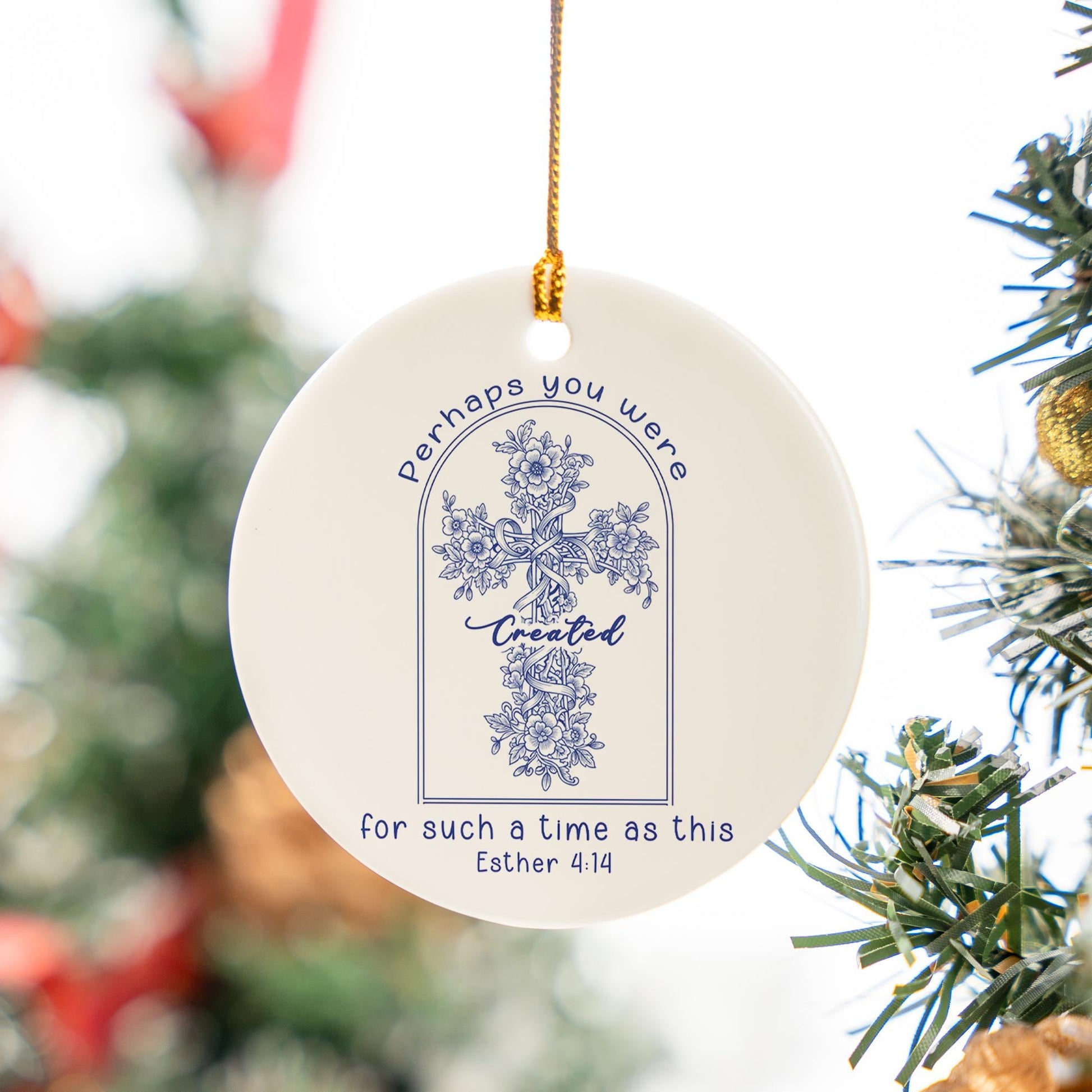 Esther 4:14 Bible Verse Ornament - Christian Gift Religious Christmas Decor