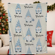 Personalized Gnome Fleece Blanket: Custom Winter Throw