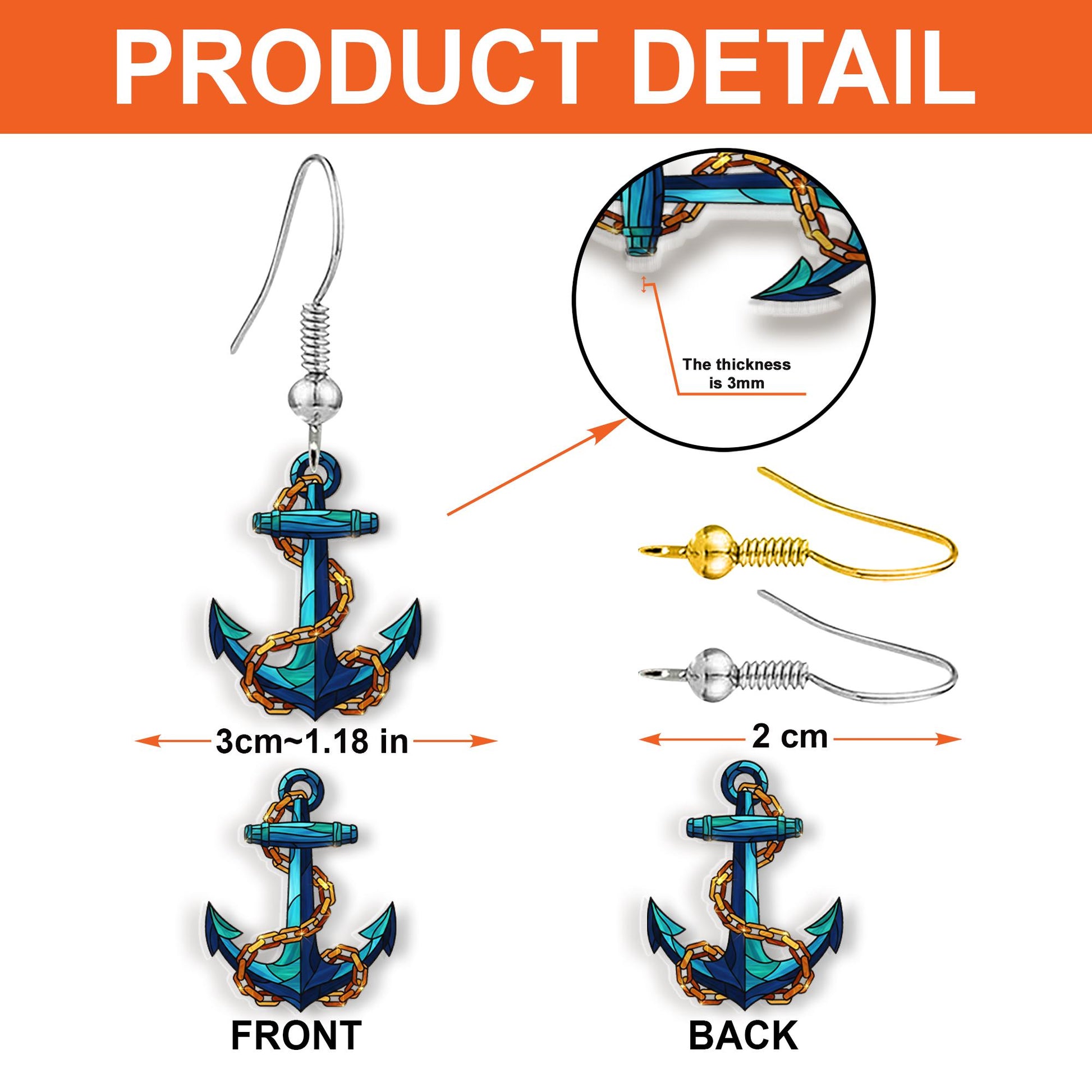 Nautical Anchor Earrings – Ocean Themed Jewelry Gift