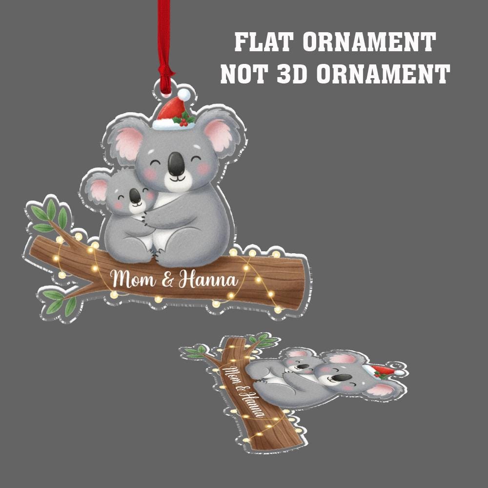 Acrylic Koala Ornament — Koala Mother & Child Design