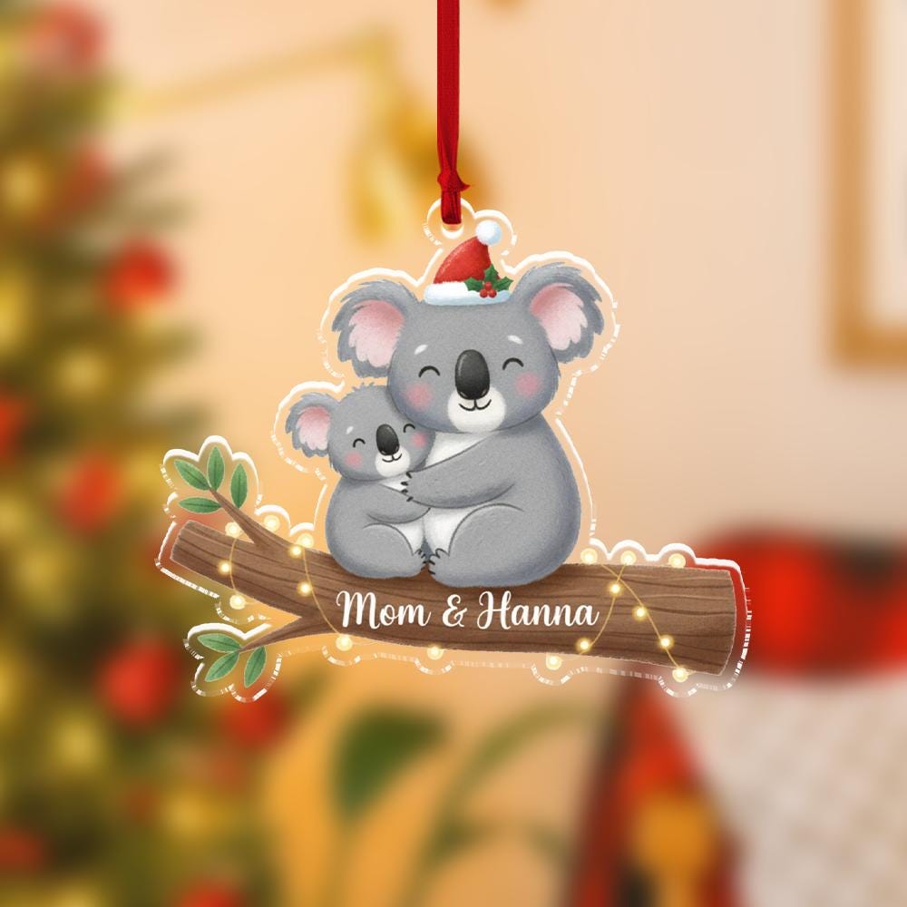 Acrylic Koala Ornament — Koala Mother & Child Design