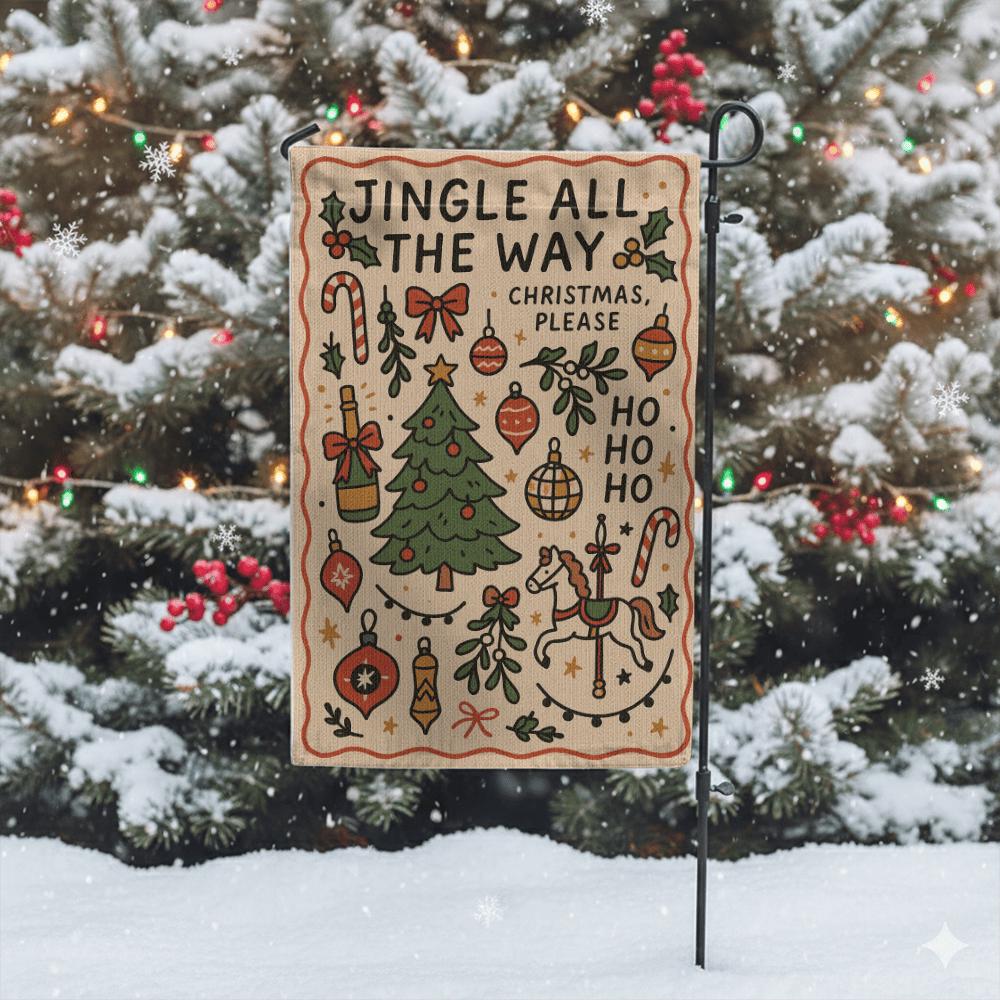 Garden Flag – Jingle All the Way Christmas – Outdoor Yard Banner