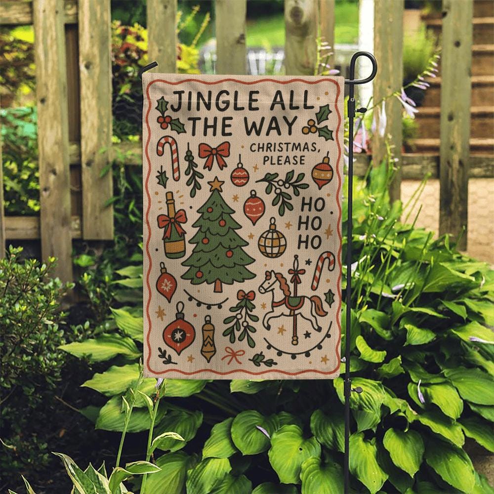 Garden Flag – Jingle All the Way Christmas – Outdoor Yard Banner