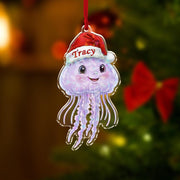 Personalized Jellyfish HologramOrnament – Acrylic Christmas Ornament with Name