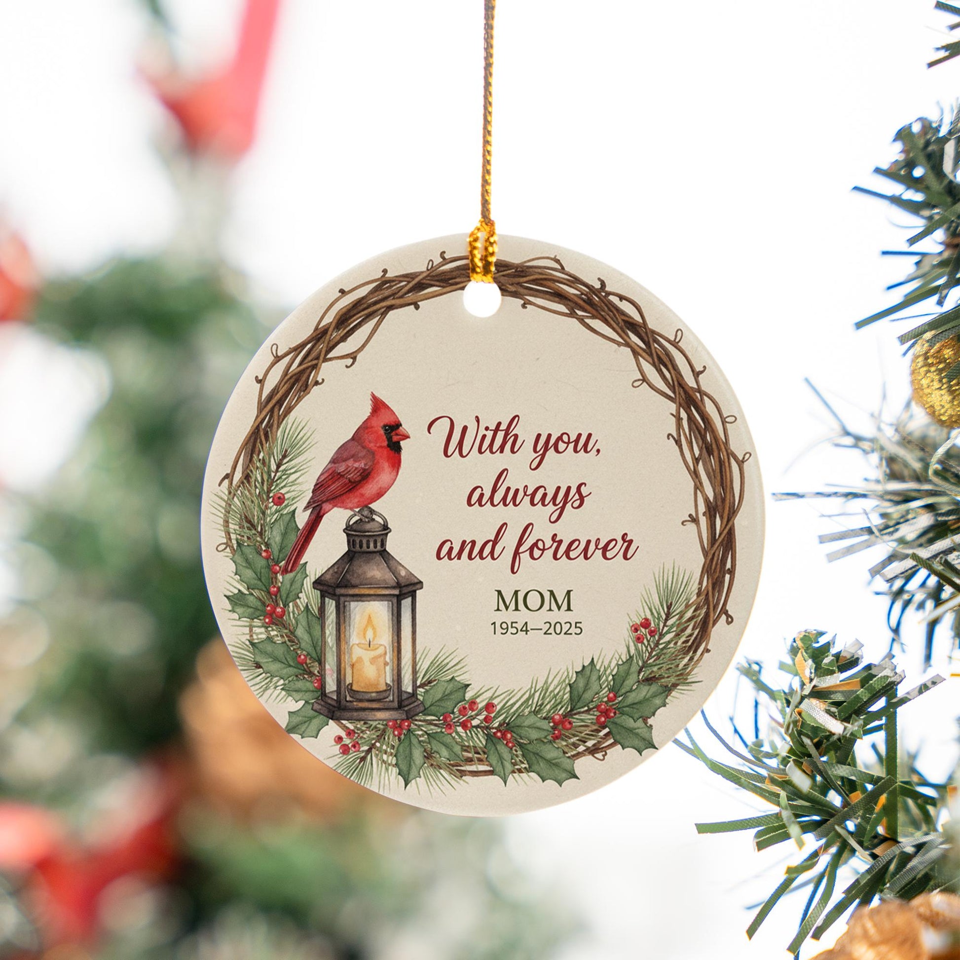 Memorial Cardinal Ornament: Keepsake Memorial Christmas Decor