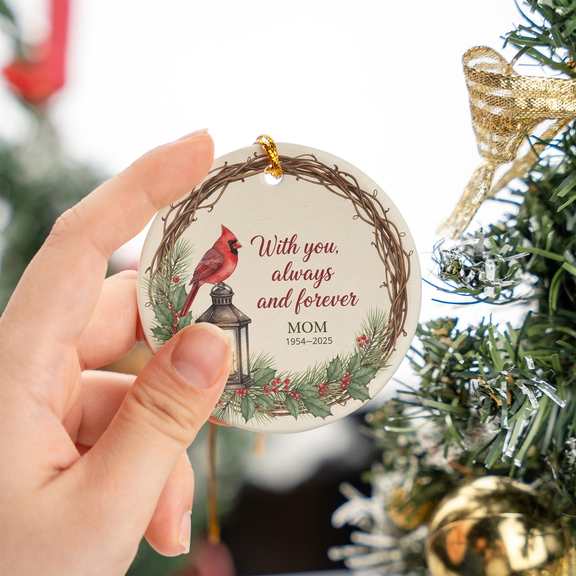 Memorial Cardinal Ornament: Keepsake Memorial Christmas Decor