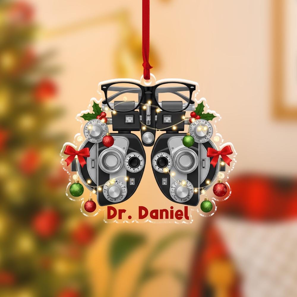 Personalized Optometrist Ornament: Eye Doctor Christmas Tree Decoration