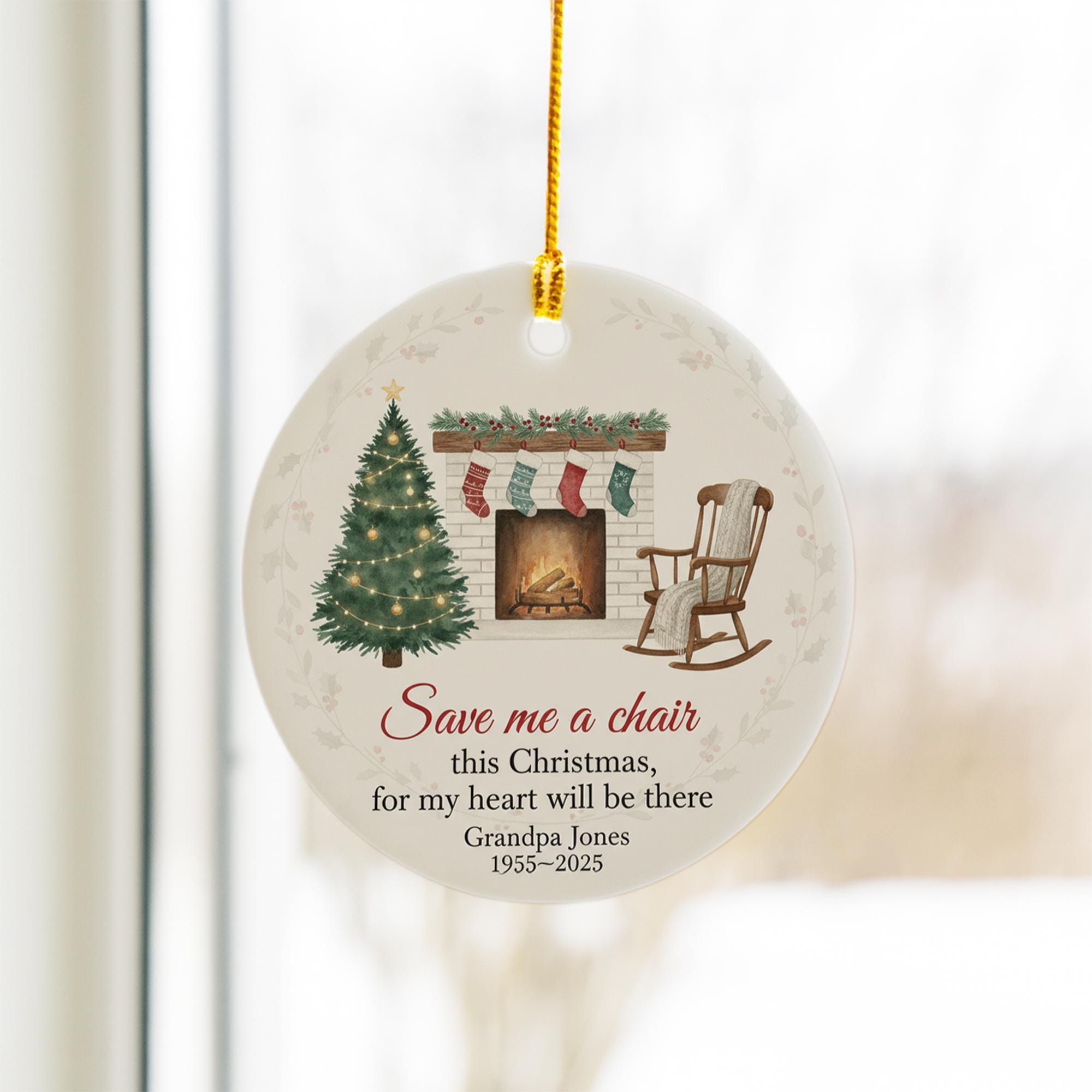 Memorial Grandpa Ornament: Personalized Memorial Tree Decor