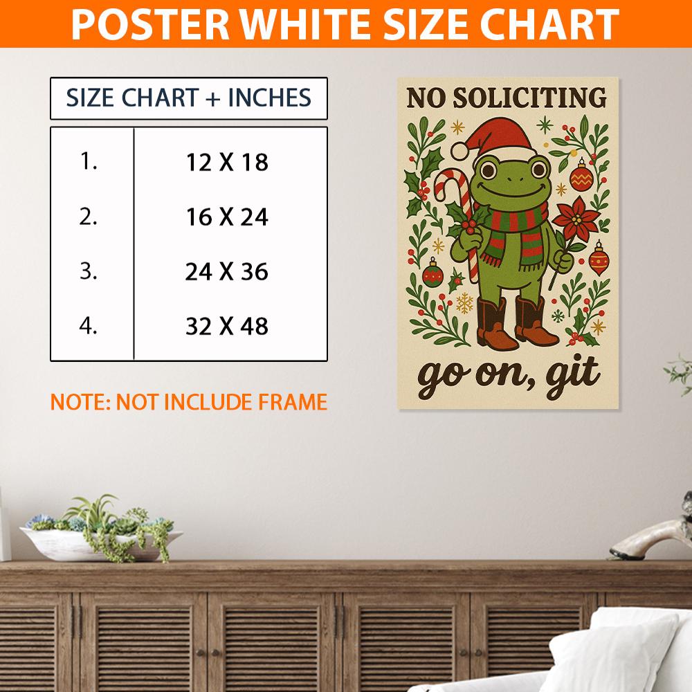 No Soliciting Poster – Frogs Holiday Print – Wall Art