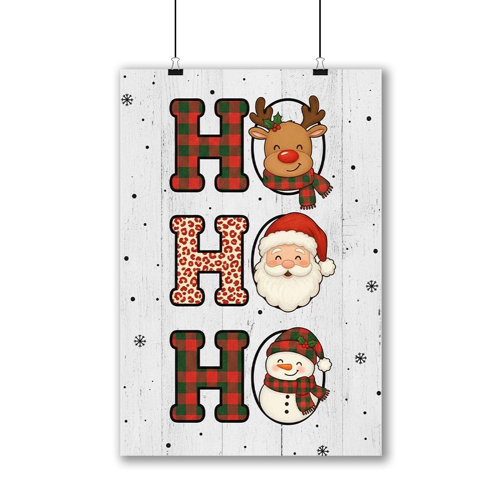 HO HO HO Christmas Poster – Holiday Wall Art Print