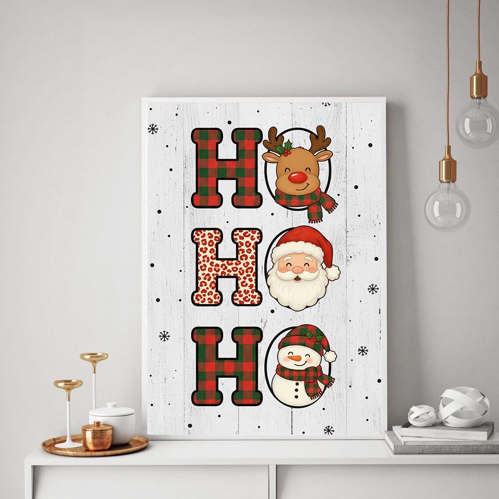 HO HO HO Christmas Poster – Holiday Wall Art Print