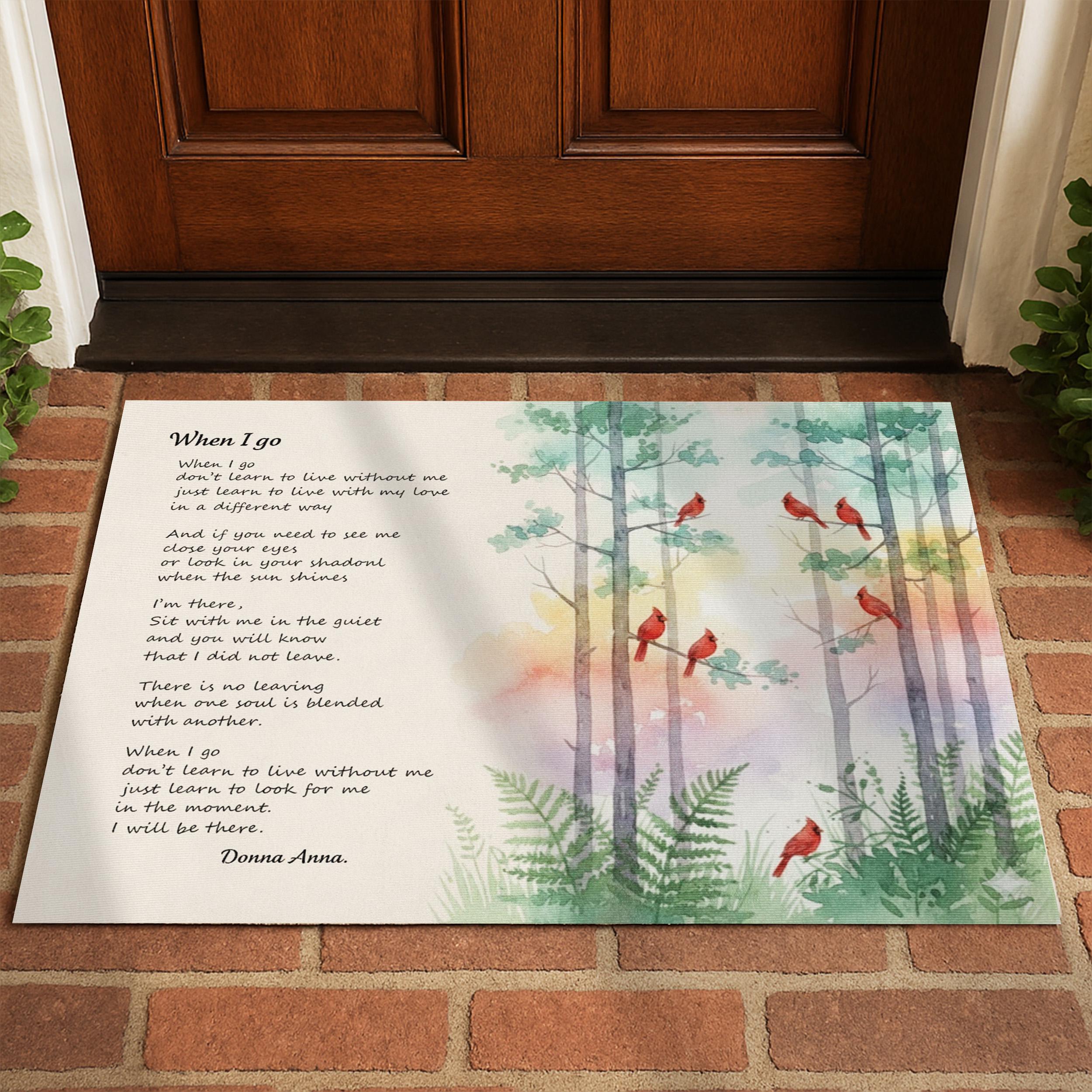 Cardinal Forest Memorial Doormat: Sympathy Gift with Poem image 2