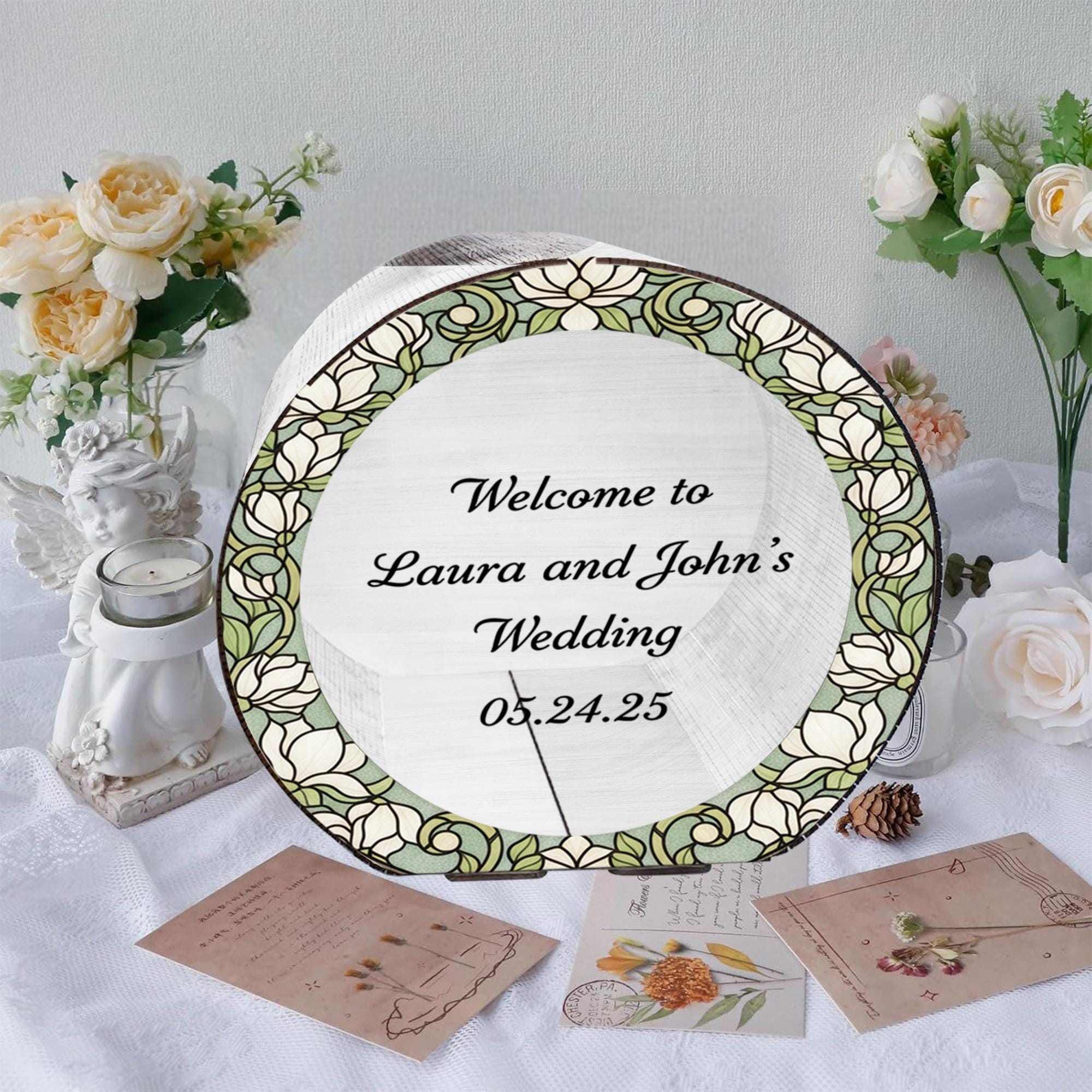 Custom Wedding Card Box: Personalized Name Date Reception Decor image 4