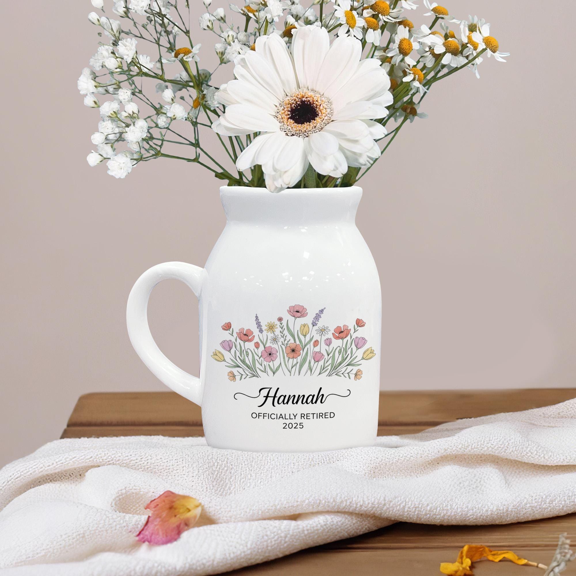 Personalized Retirement Flower Vase - Custom Name Retirement Gift image 1