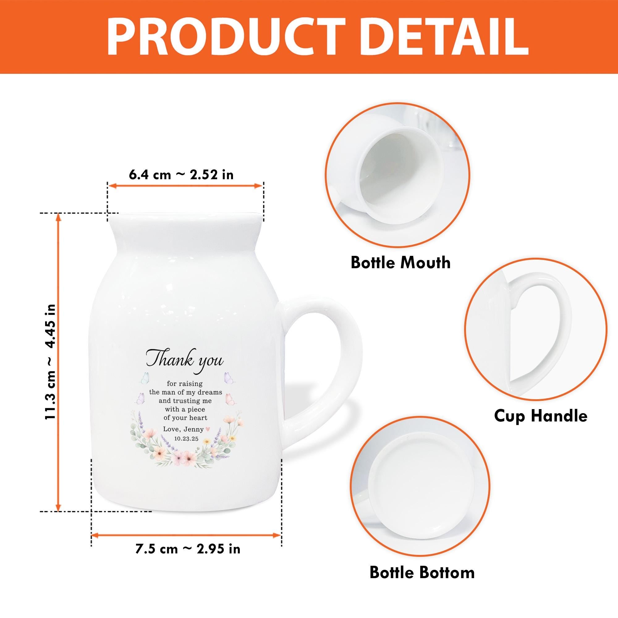 Custom Man of My Dreams Flower Vase - Future Mother In Law Gift image 2