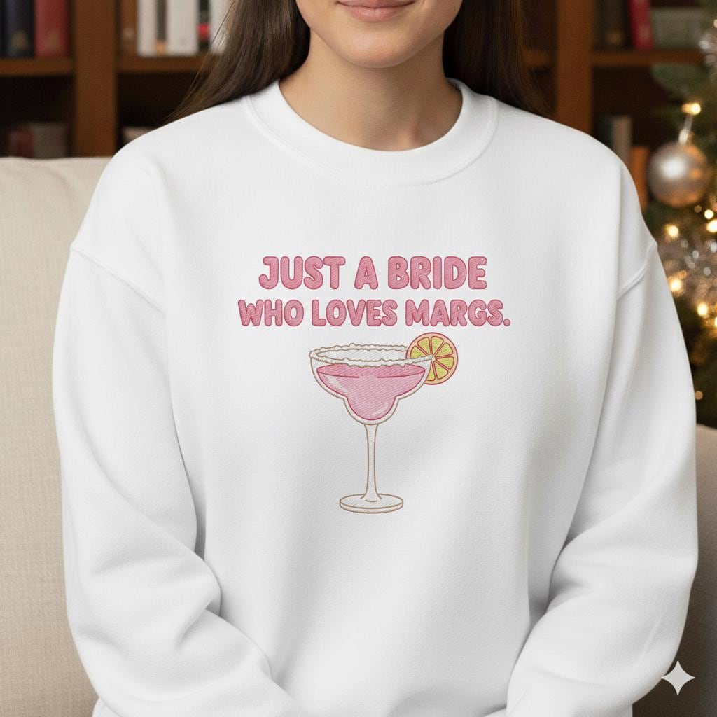 Embroidered Bride Sweatshirt: Margarita Bachelorette Party Apparel image 1