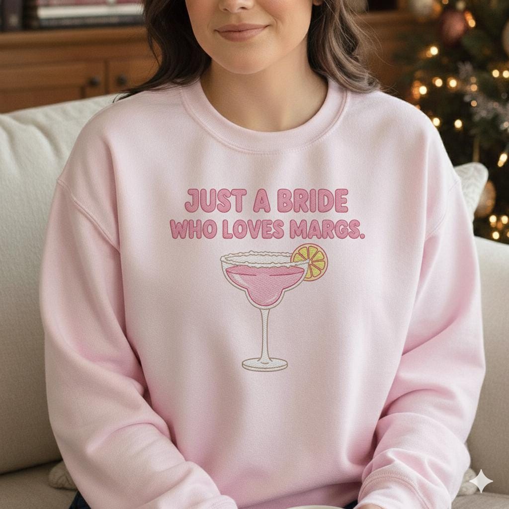 Embroidered Bride Sweatshirt: Margarita Bachelorette Party Apparel image 2