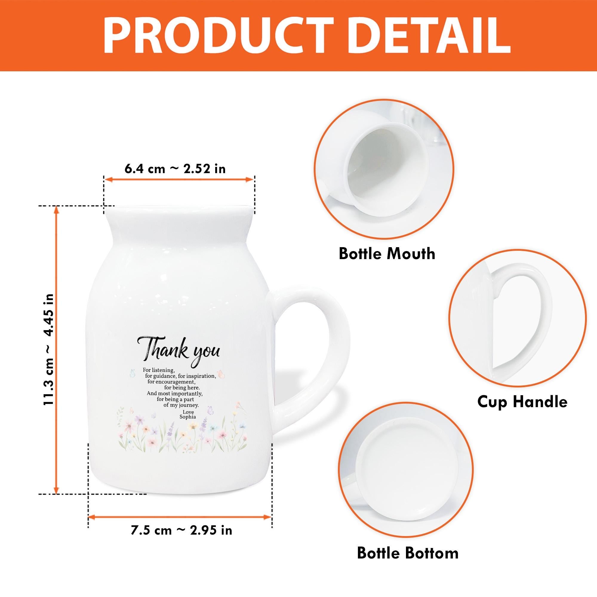 Thank You Mentor Flower Vase - Personalized Appreciation Gift for Teachers image 2