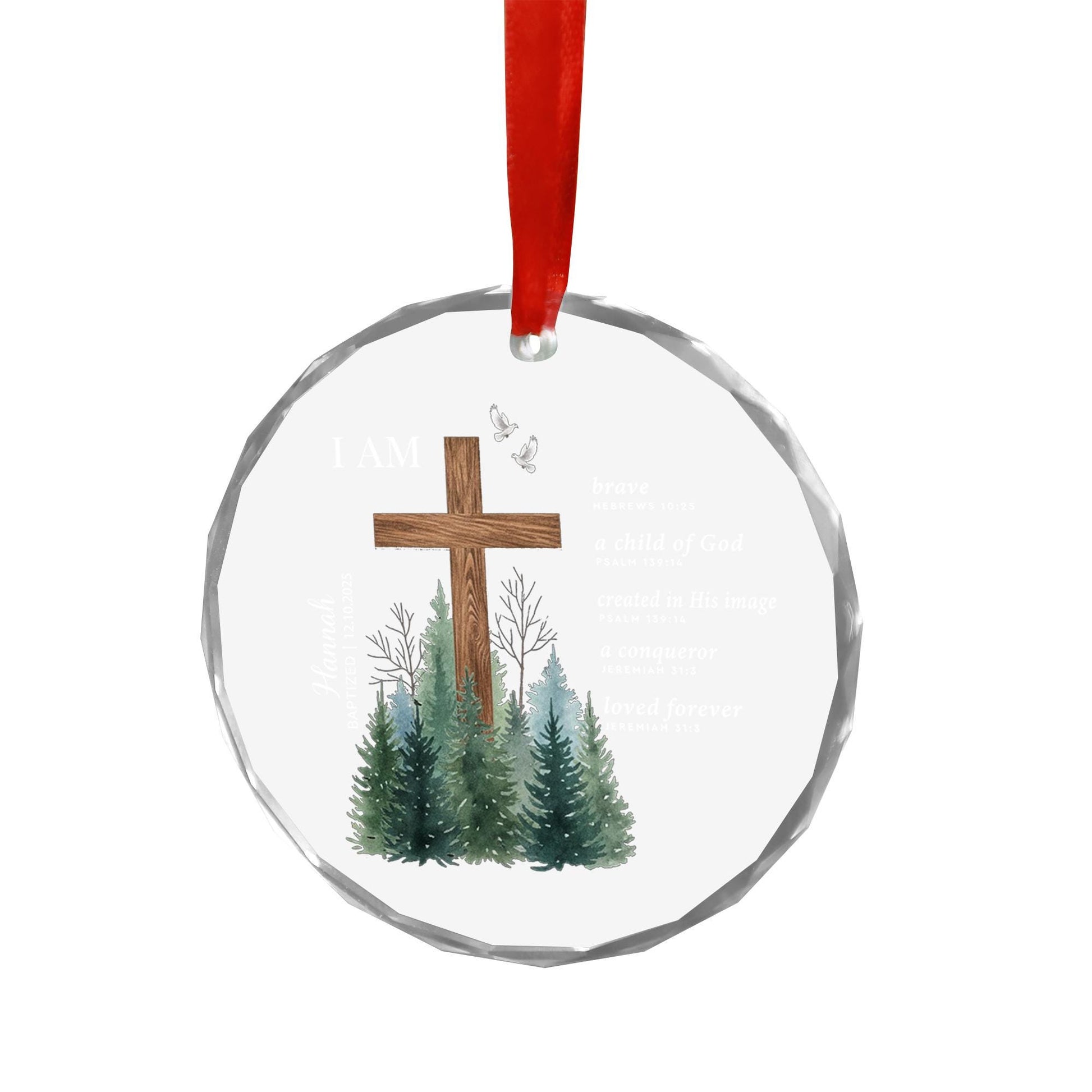 Custom Baptism Glass Ornament - Personalized Christian Gift, First Holy Communion image 7