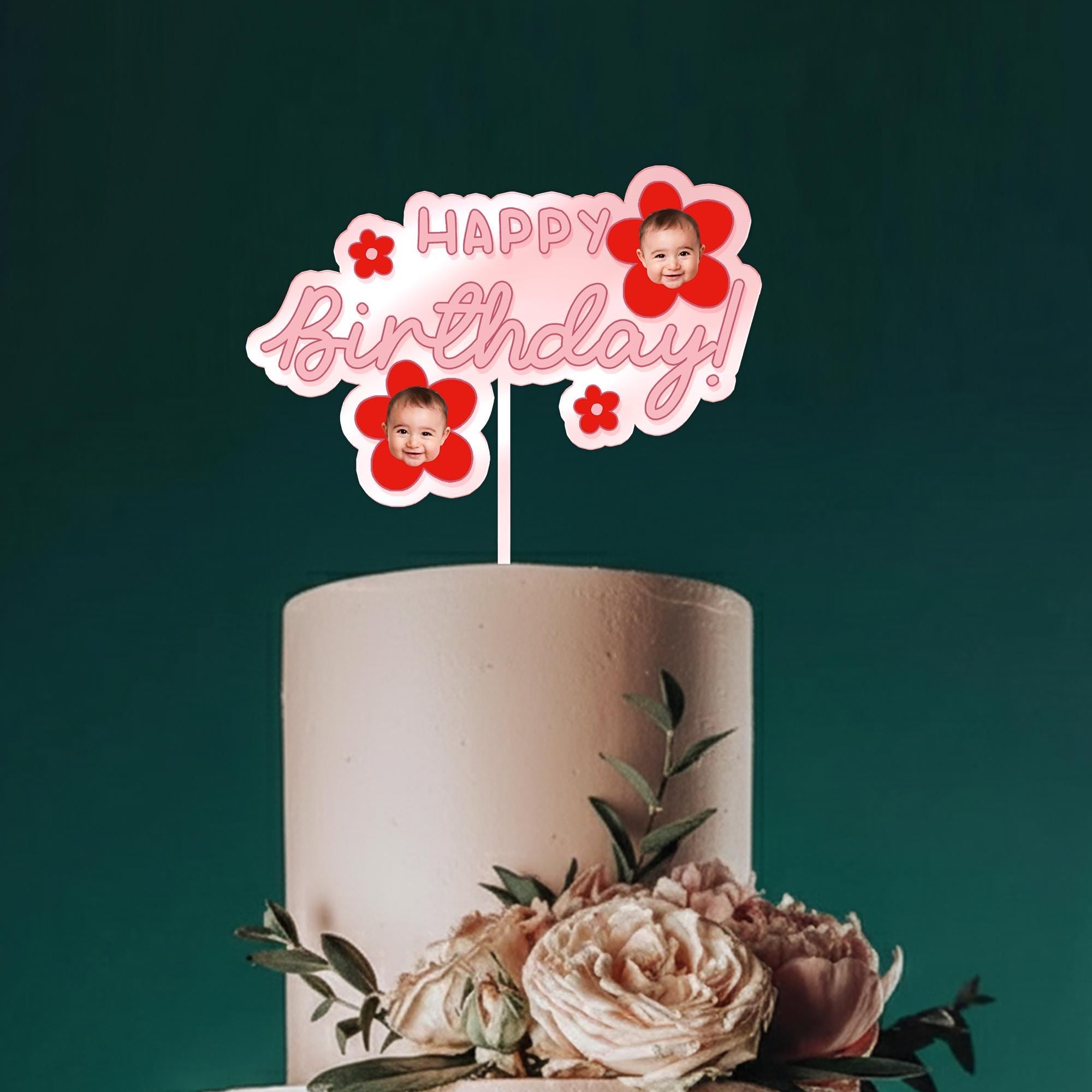 Custom Face Birthday Cake Topper – Personalized Photo Cake Decoration image 4
