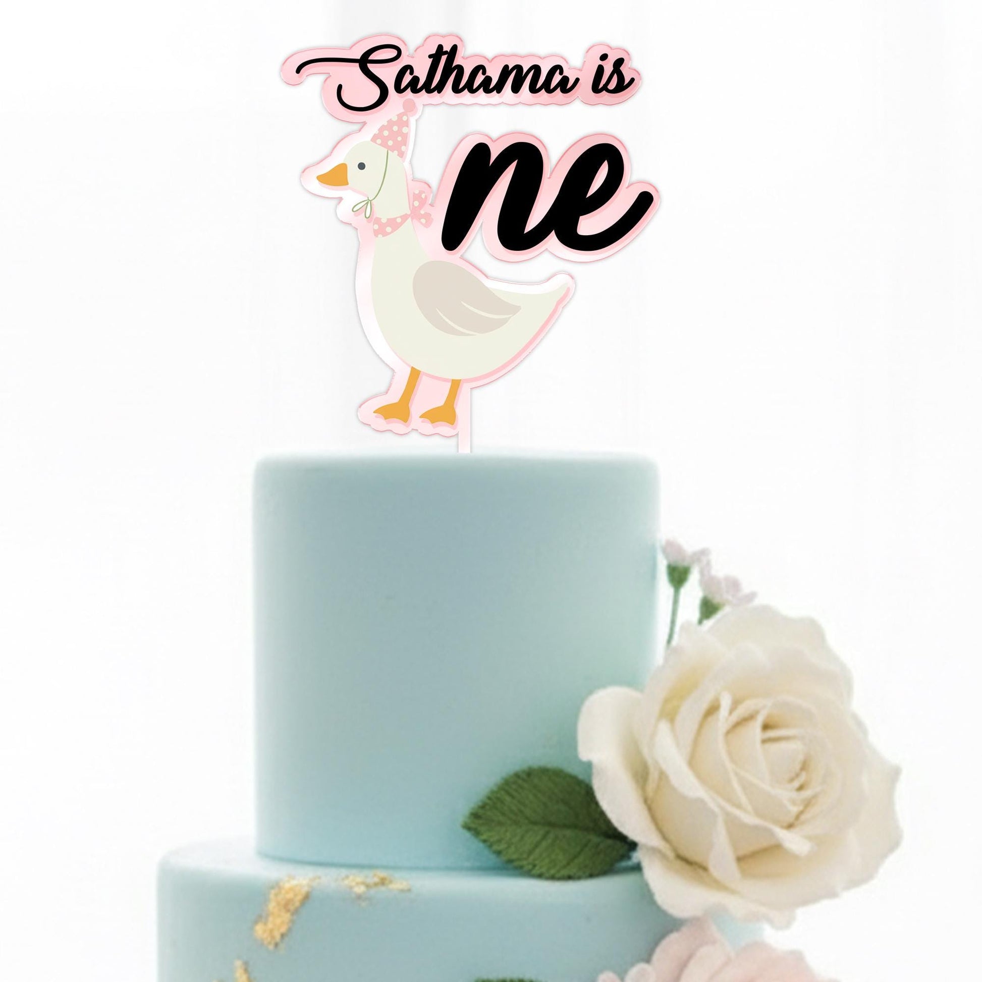 Goose Birthday Cake Topper – Custom Name Age Cake Decoration image 3