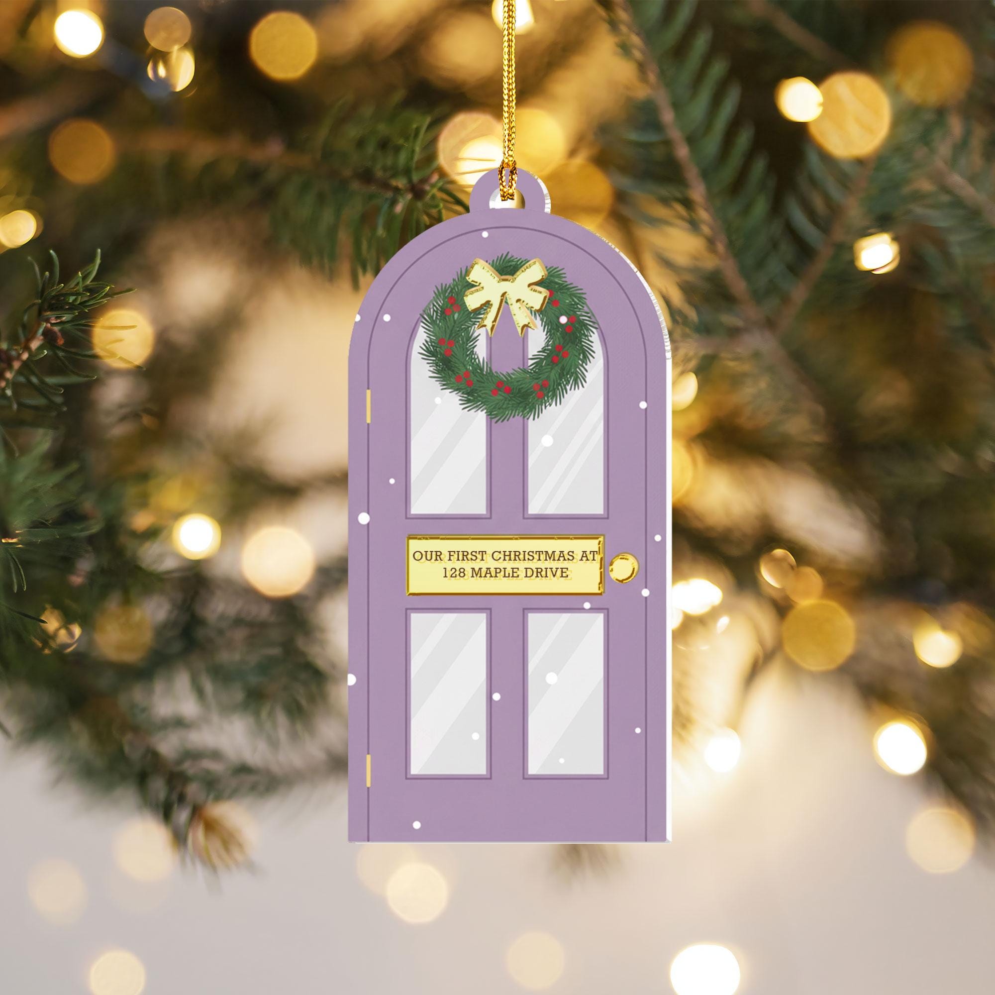 Personalized New Home Acrylic Mirror Ornament 2025: Custom Door Christmas Decoration image 2