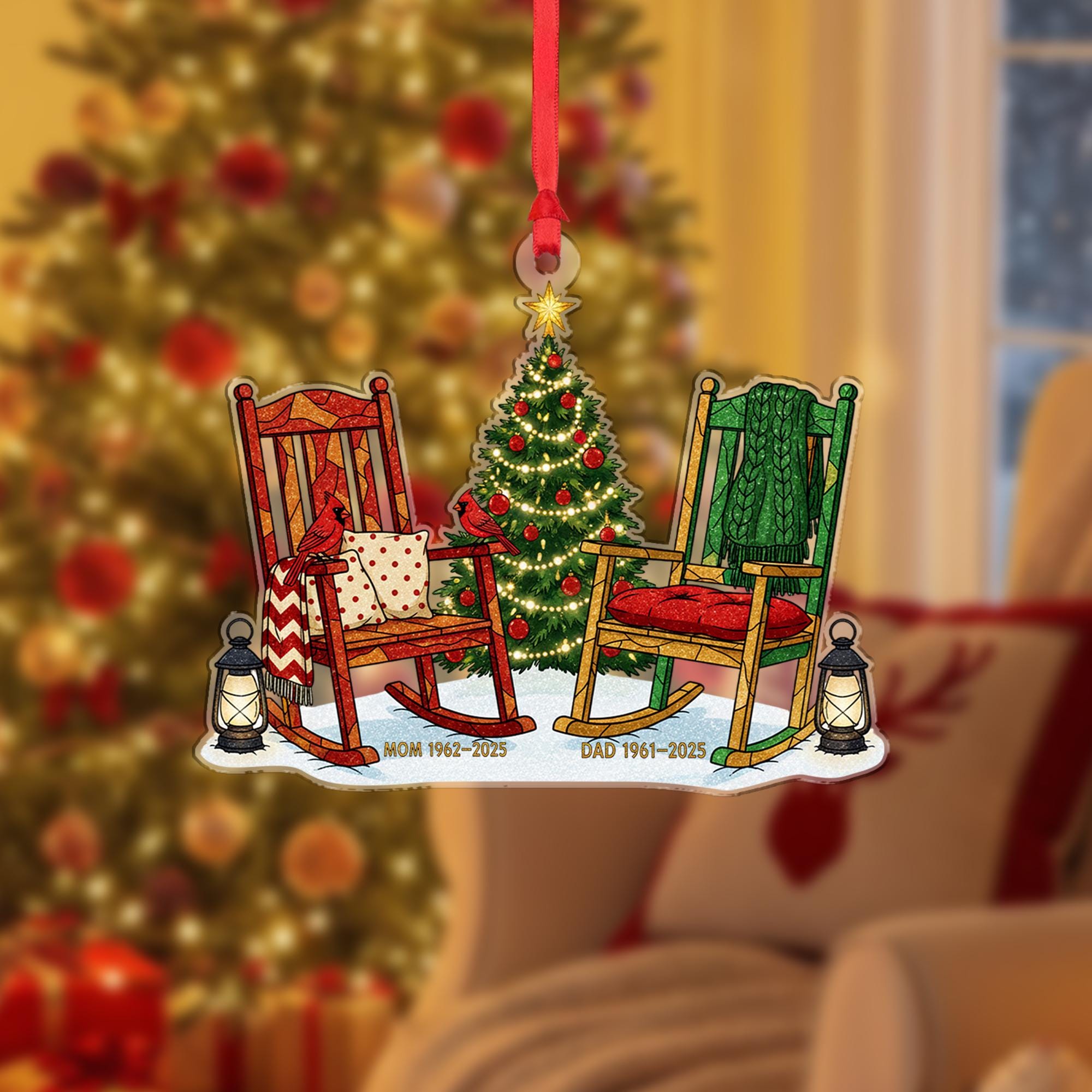 Personalized Memorial Christmas Ornament: Rocking Chair Tribute