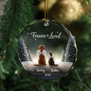 Custom Pet Memorial Ornament - Dog and Cat Loss Gift, Double Angel Pet Keepsake image 1