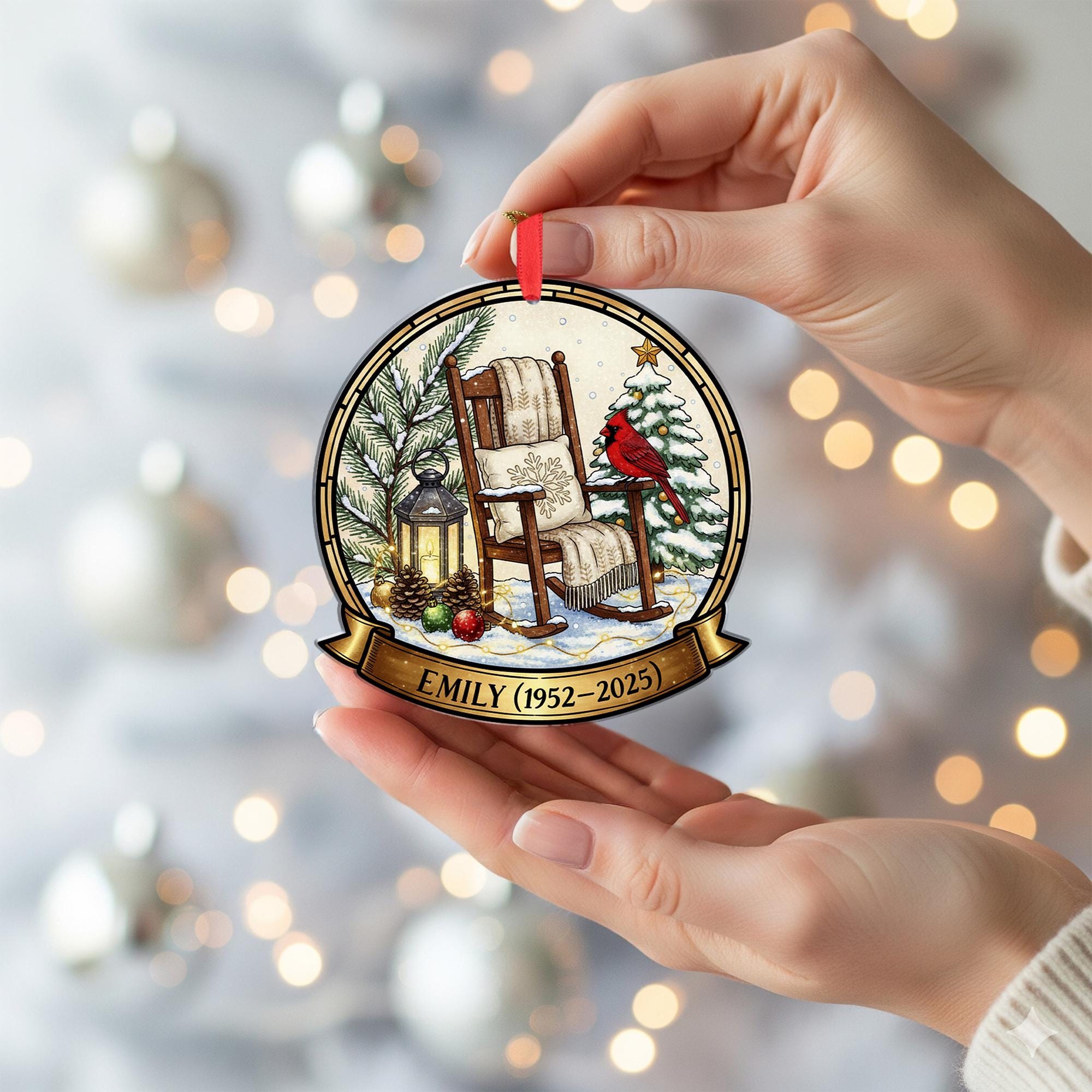 Personalized Memorial Ornament: In Memory Christmas Keepsake