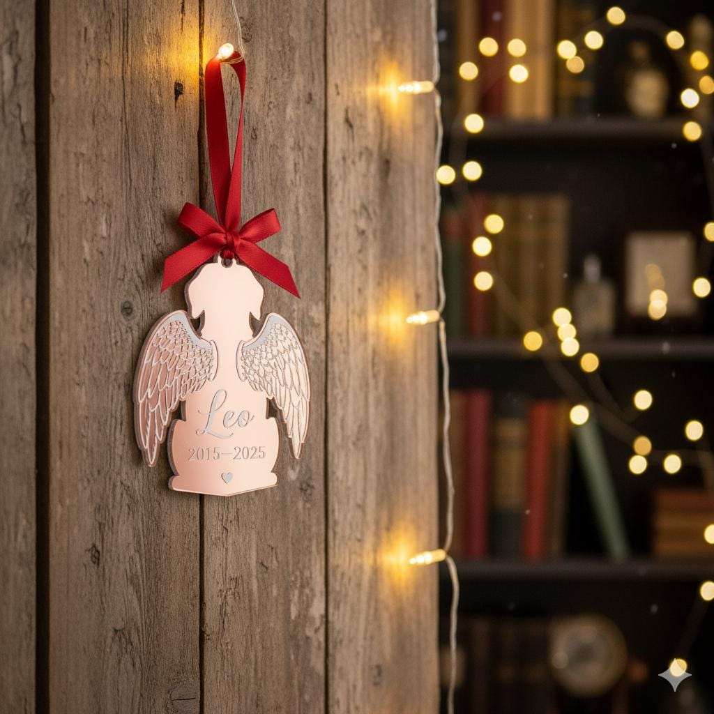 Pet Memorial Angel Ornament – Personalized Dog Loss Christmas Keepsake Gift