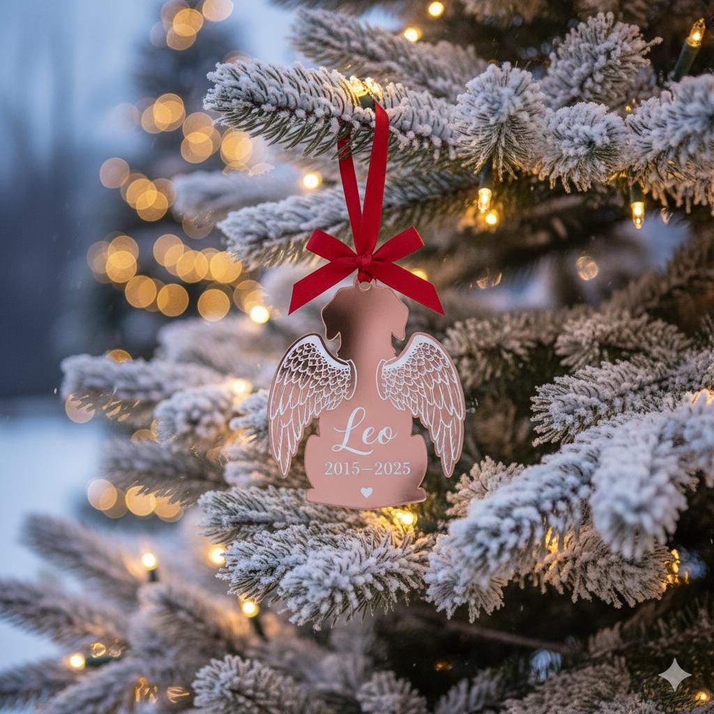 Pet Memorial Angel Ornament – Personalized Dog Loss Christmas Keepsake Gift