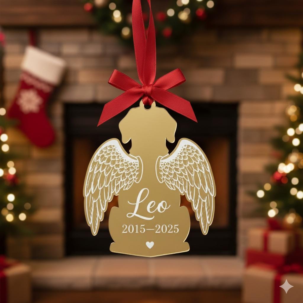 Pet Memorial Angel Ornament – Personalized Dog Loss Christmas Keepsake Gift