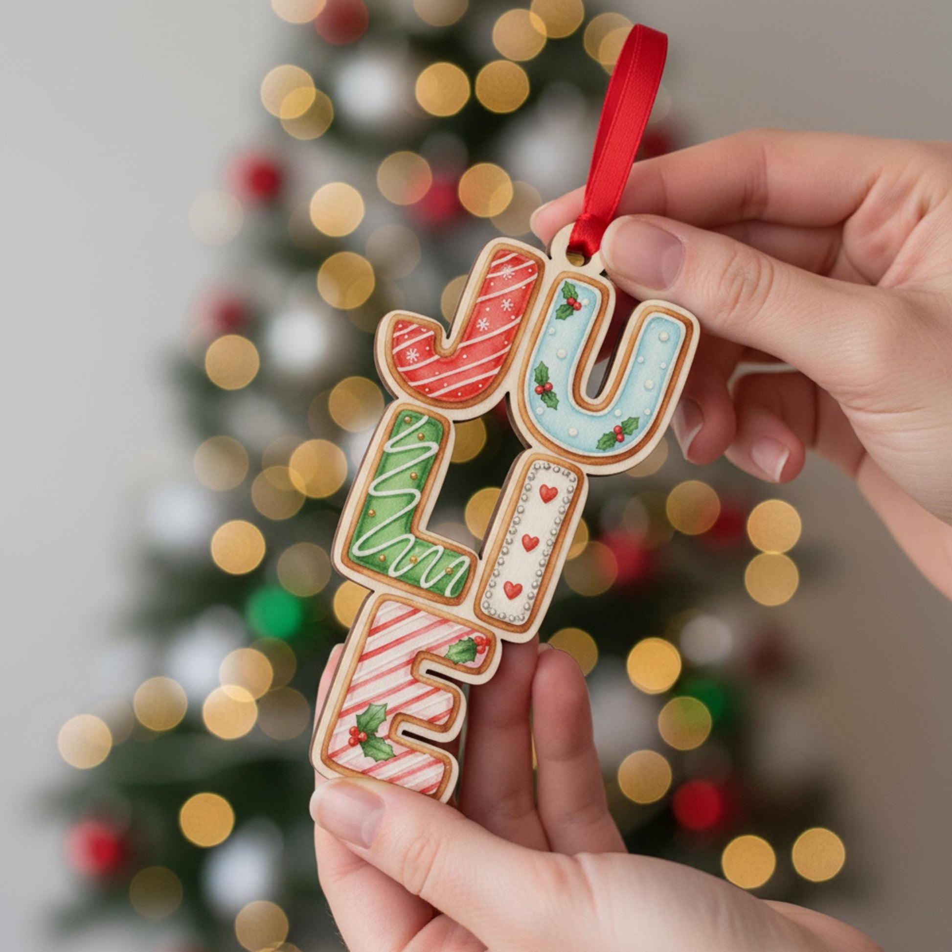 Personalized Name Christmas Ornament – Custom Cookie Letter Holiday Tree Decoration”
