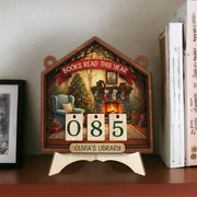 Christmas Books Read Tracker - Personalized Cozy Library Reading Counter image 1