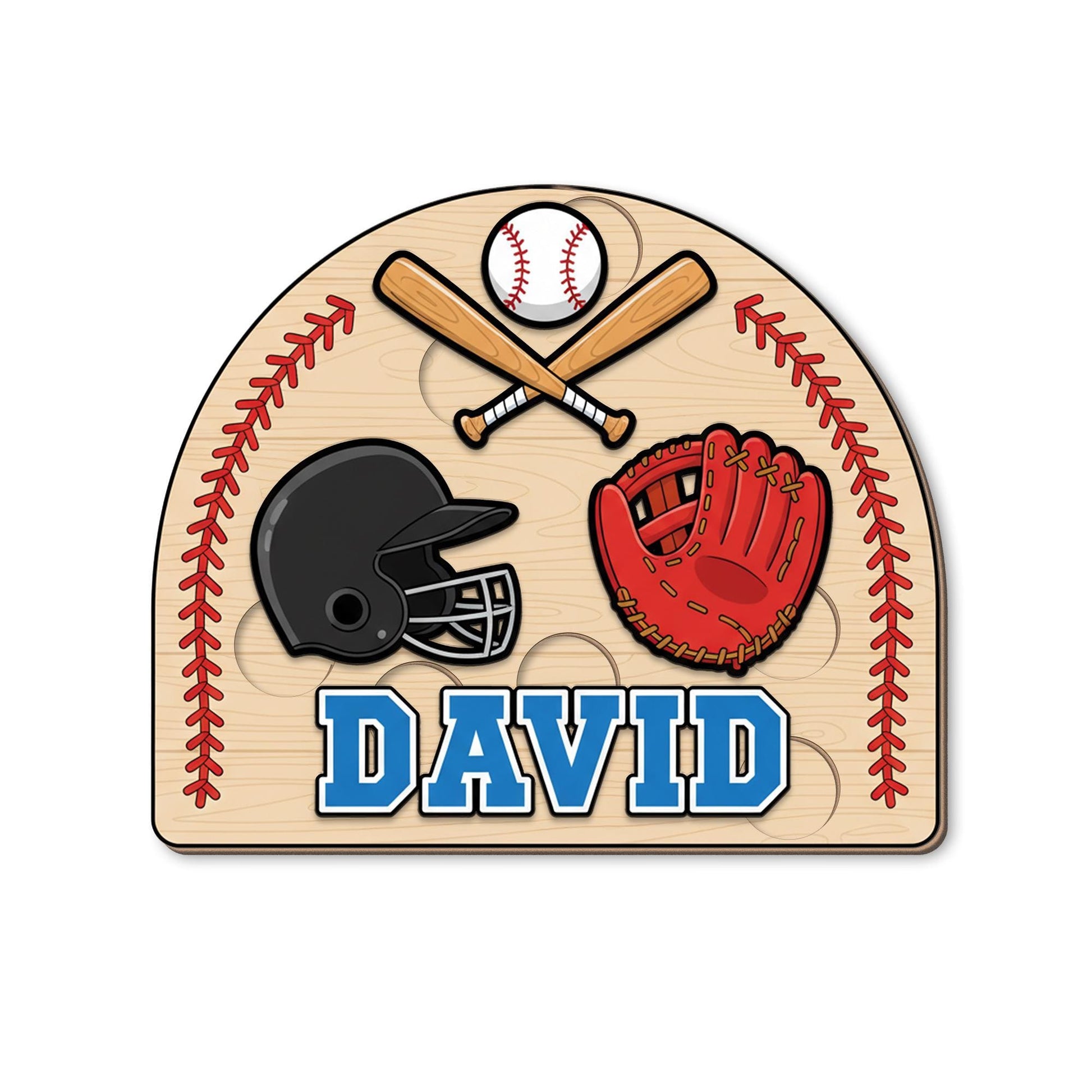 Personalized Baseball Puzzle - Wooden Name Toy Gift, Custom Sports Jigsaw for Kids, Christmas Gifts image 4