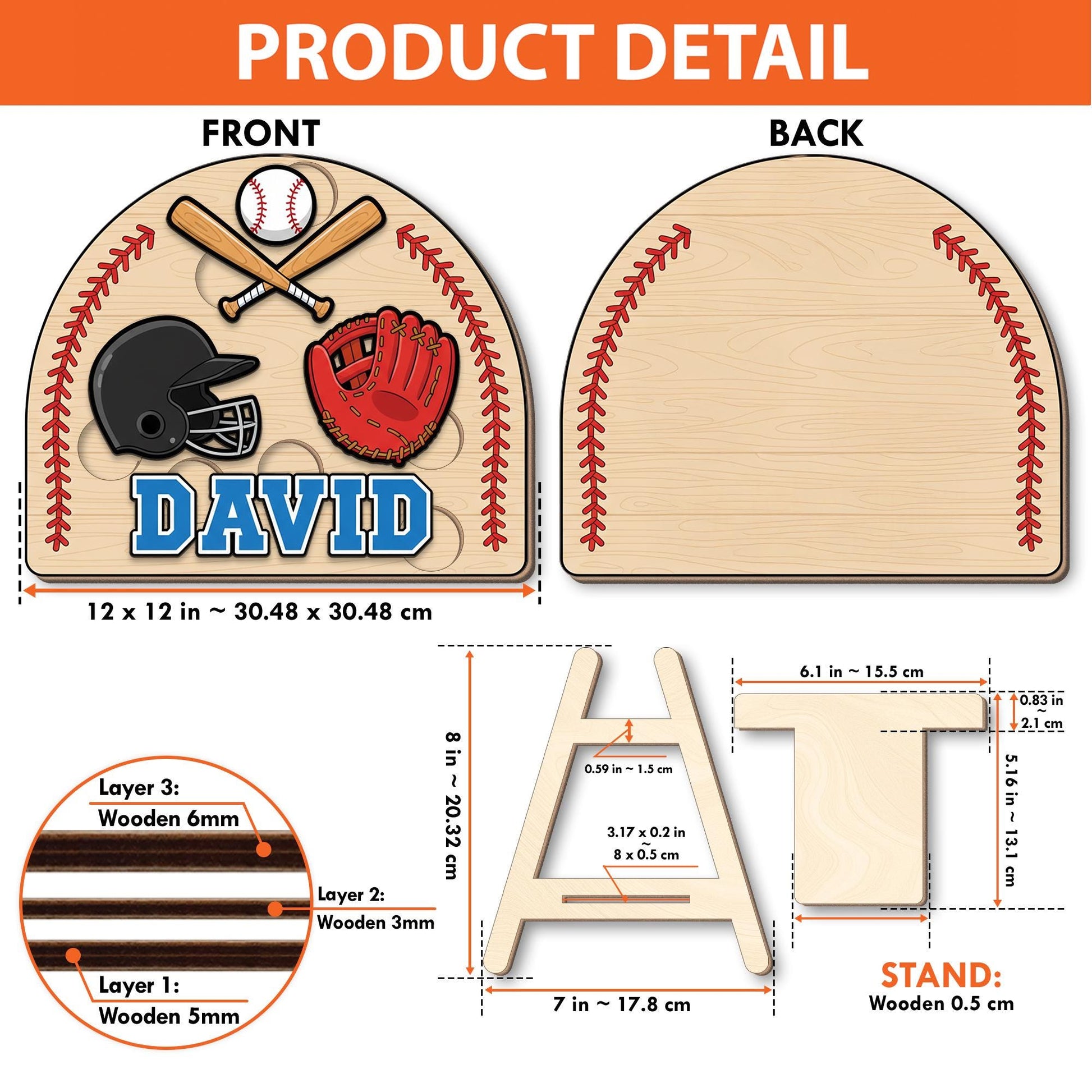 Personalized Baseball Puzzle - Wooden Name Toy Gift, Custom Sports Jigsaw for Kids, Christmas Gifts image 2