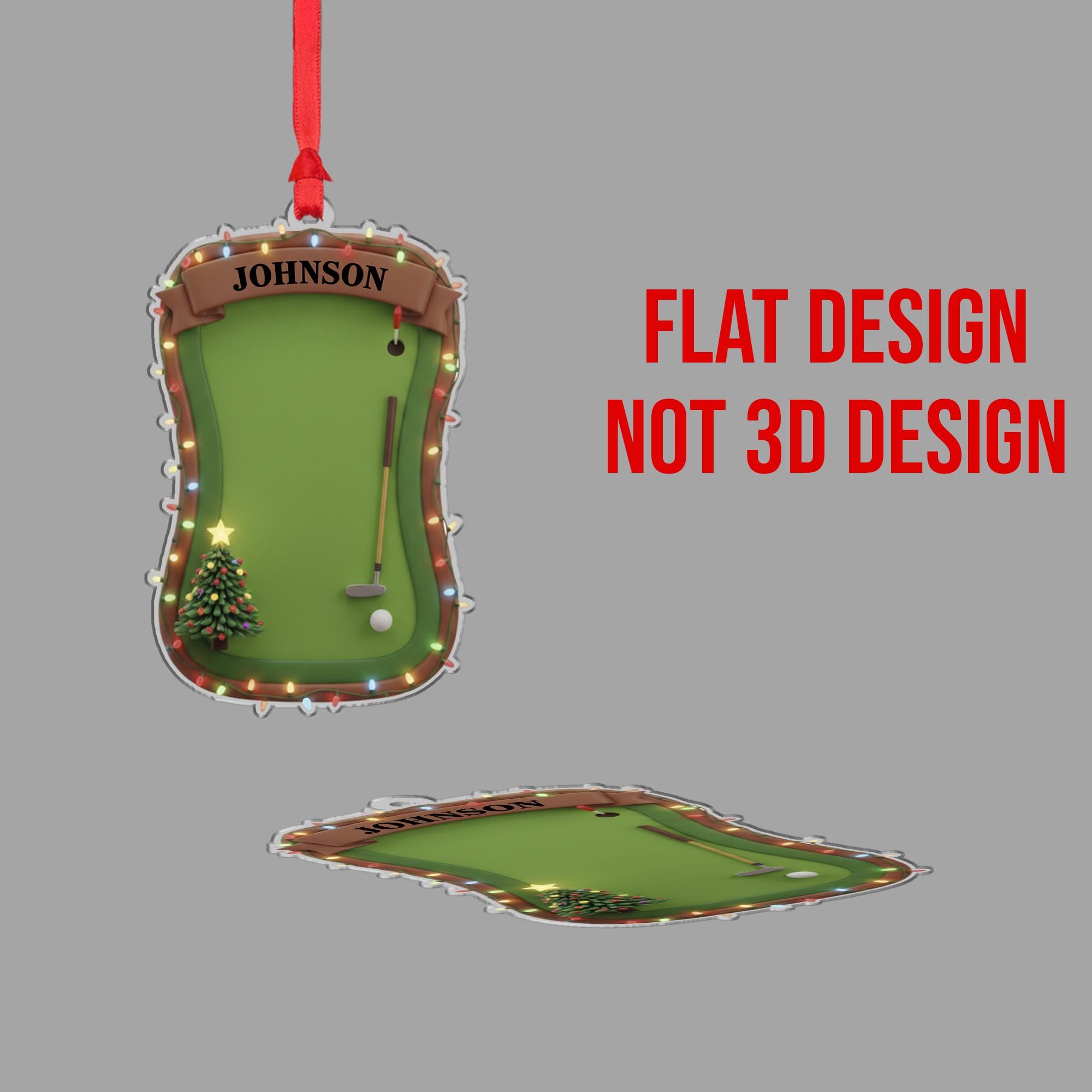 Personalized Golf Ornament, Custom Name Christmas Tree Gift for Golfer